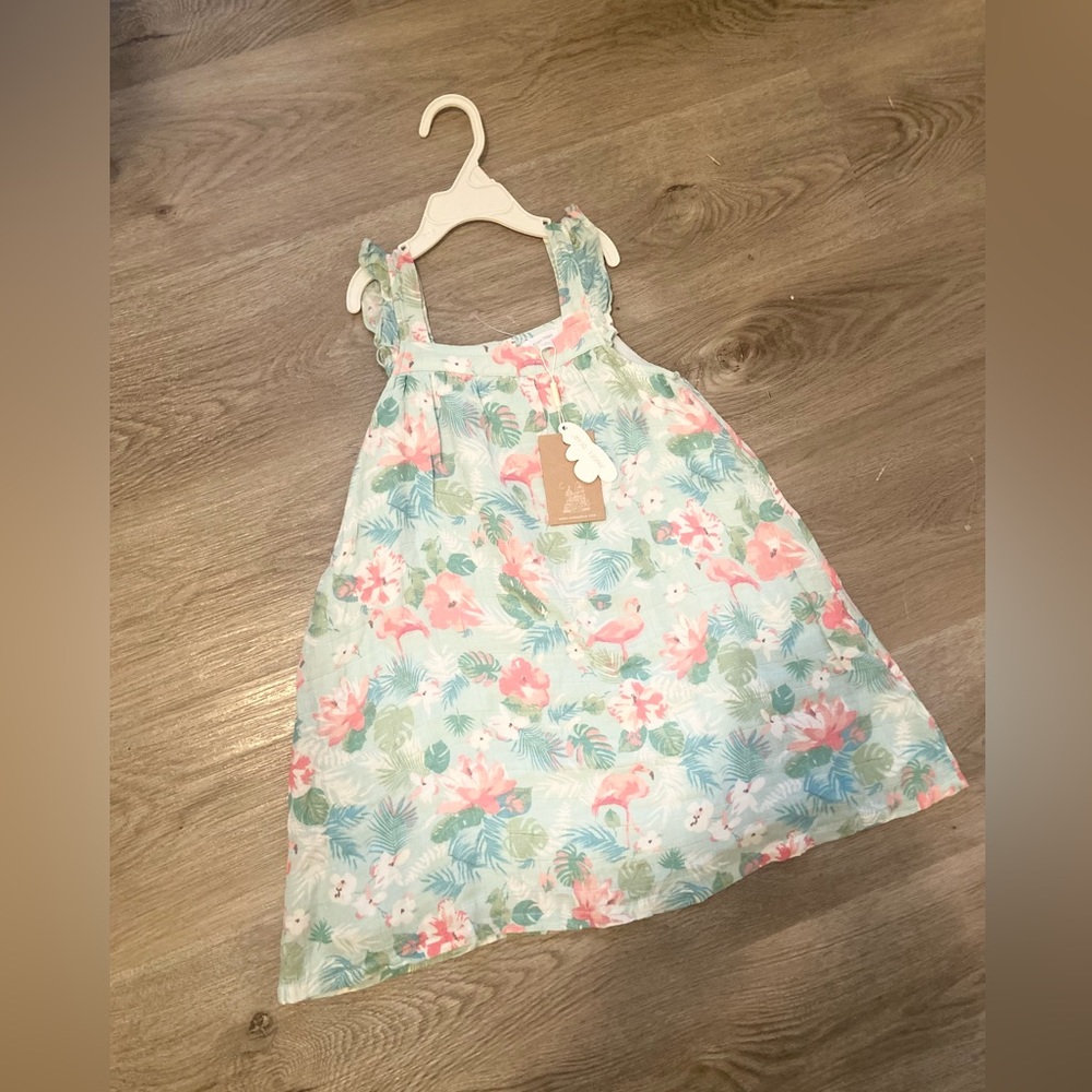 Angel Dear Flamingo Muslin Cotton Dress - NWT Size 6